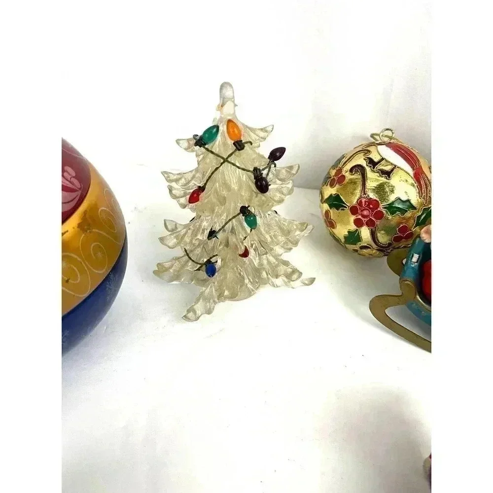 VTG‎ 21 PC Christmas Holiday Ornaments Barney Santa Dr Seuss Tree 1990s